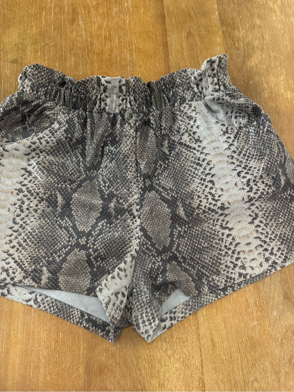 entro Snake-Print Athletic Shorts in Brown and Gray